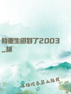 我重生回到了2003