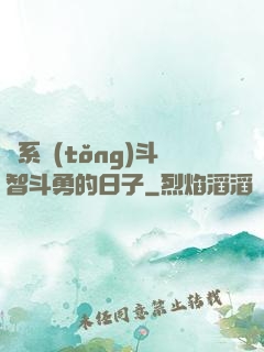 與系統(tǒng)斗智斗勇的日子