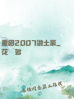 重回2007做土豪
