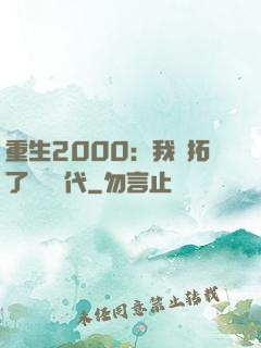 重生2000：我開拓了網絡時代