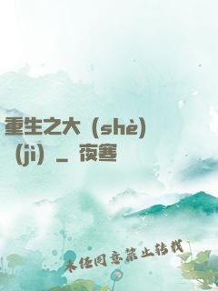 重生之大設(shè)計(jì)師